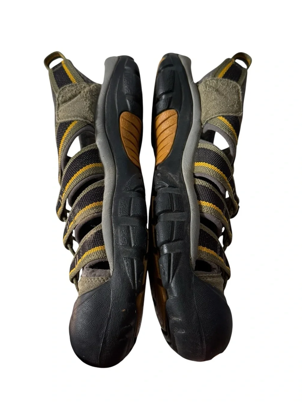 Keen Sandals Men Size 9.5 Green Yellow Black Adjustable Waterproof Anti Odor